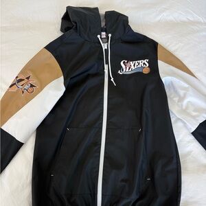 Mitchell & Ness Black and White Sixers Jacket